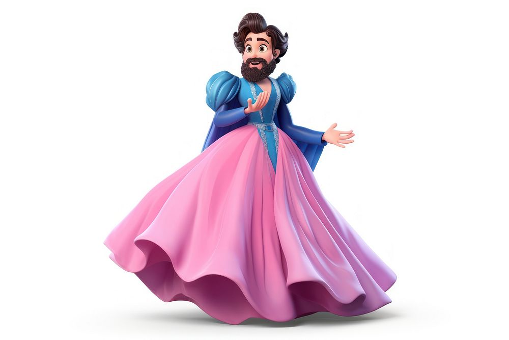 Figurine cartoon pink gown. AI generated Image by rawpixel.