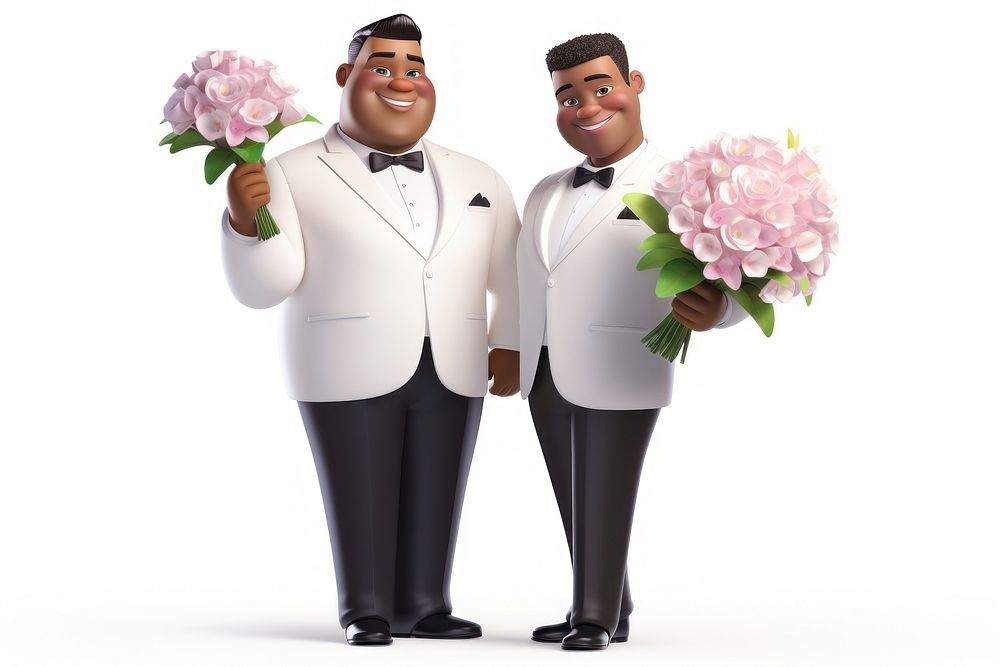 Tuxedo flower cartoon adult. AI generated Image by rawpixel.