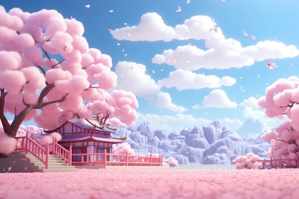 Sakura outdoors landscape blossom. AI generated Image by rawpixel.