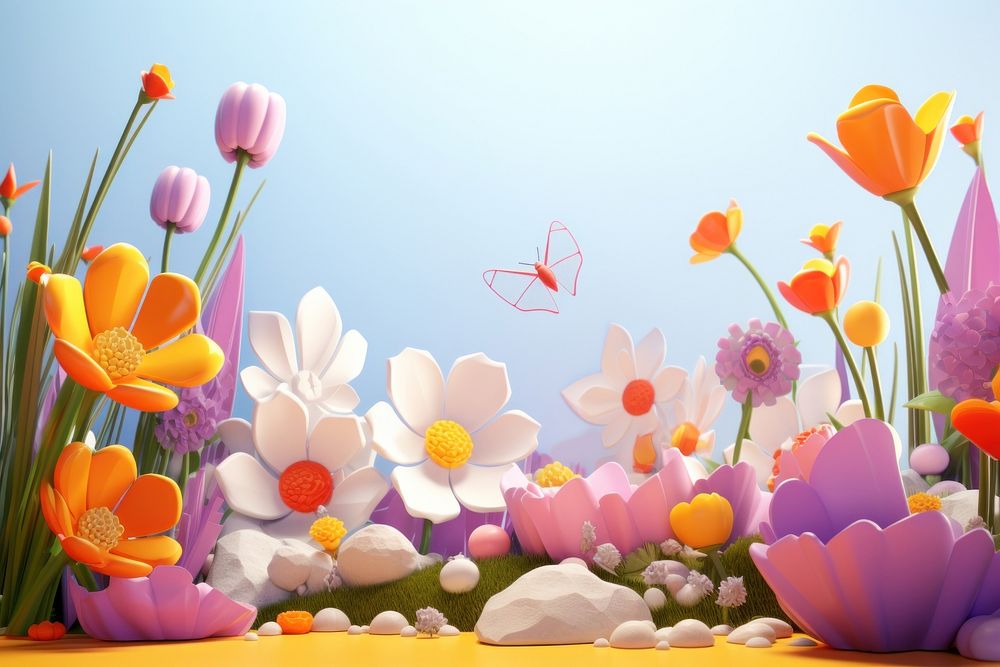 Spring flowers outdoors nature petal. AI generated Image by rawpixel.