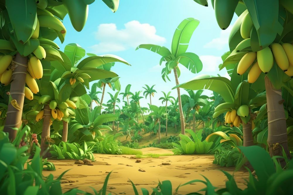 Banana plant plantation vegetation. AI generated Image by rawpixel.