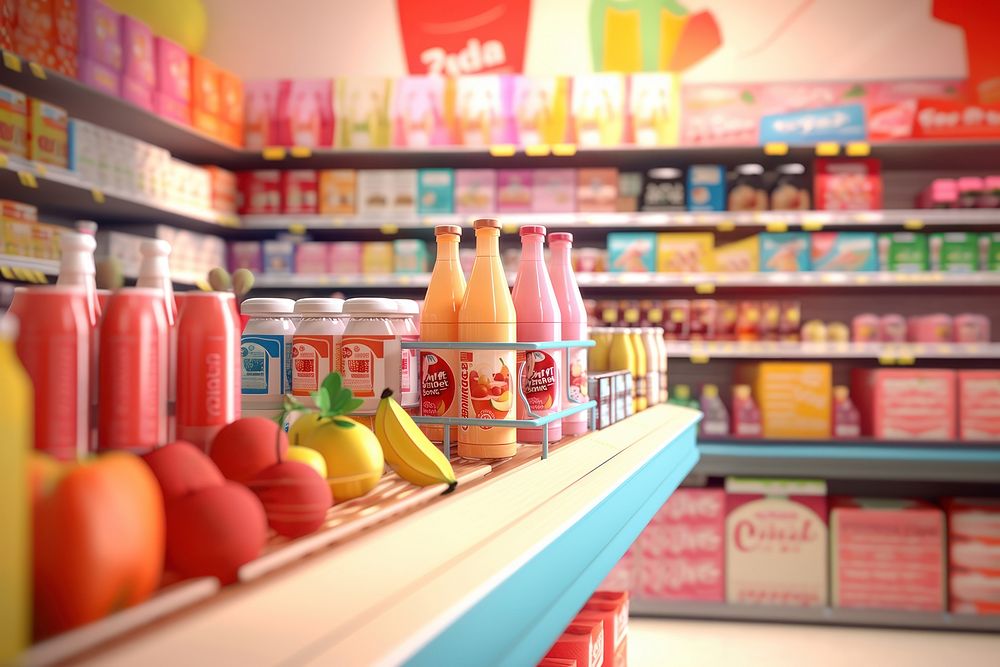 Shelf supermarket food arrangement. AI | Free Photo Illustration - rawpixel