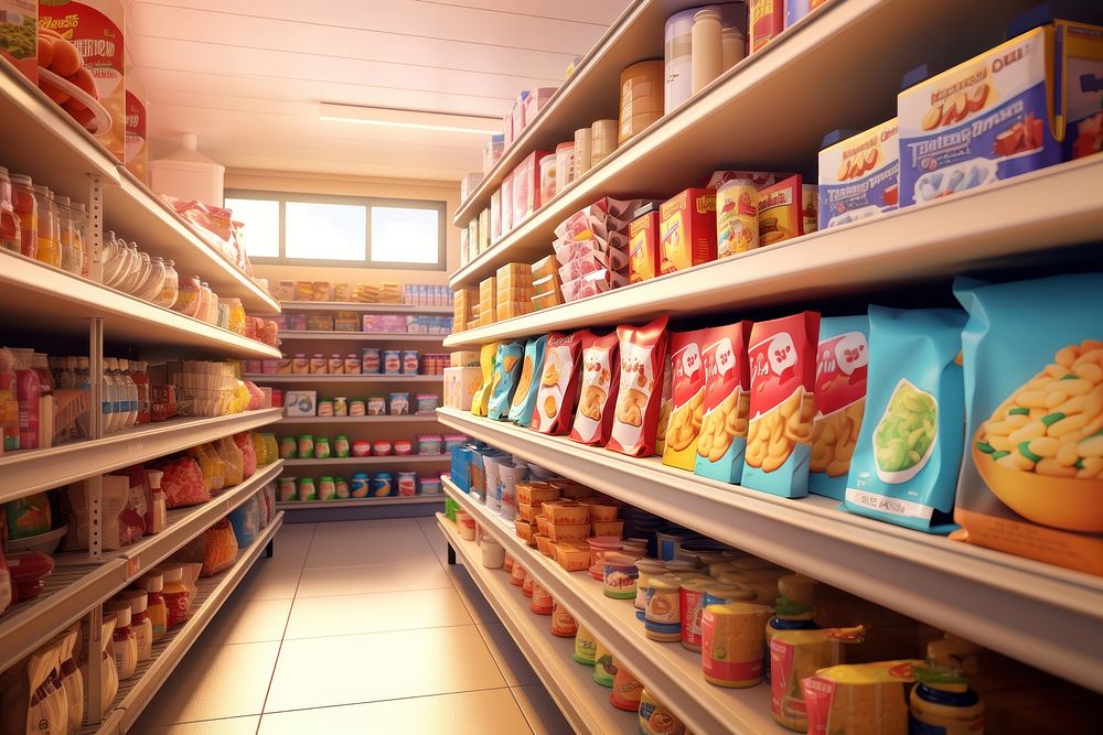 Shelf supermarket pantry food. AI generated Image by rawpixel.