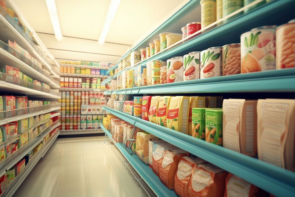 Shelf supermarket aisle refrigerator. AI generated Image by rawpixel.