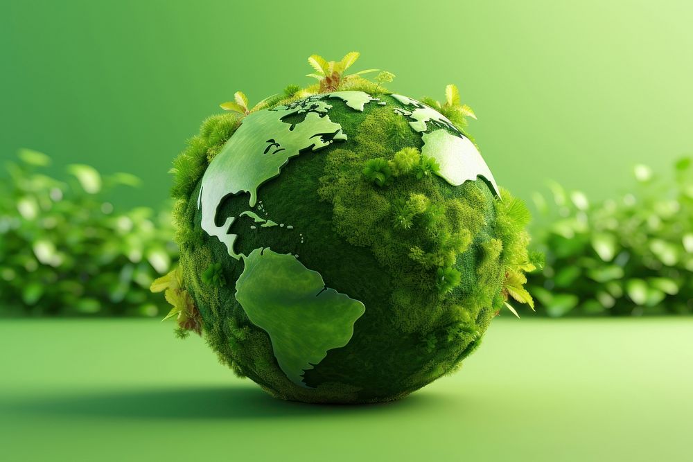 Planet green sphere plant. AI generated Image by rawpixel.