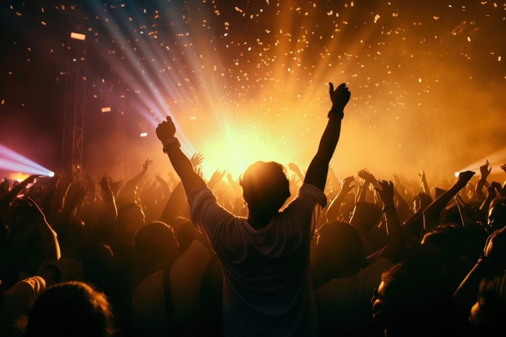 Concert adult illuminated celebration. AI generated Image by rawpixel.