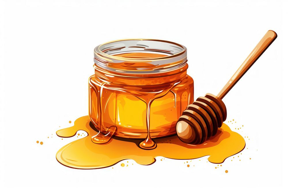 Honey white background container freshness. AI generated Image by rawpixel.