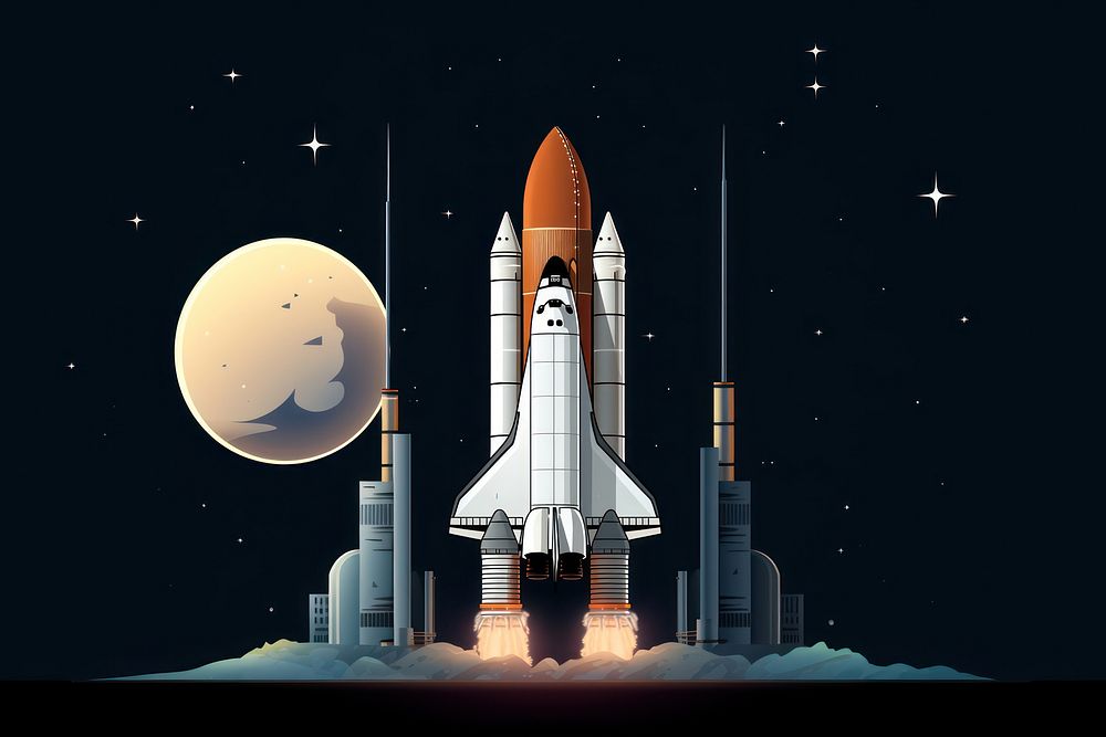 Vehicle rocket space transportation. AI generated Image by rawpixel.