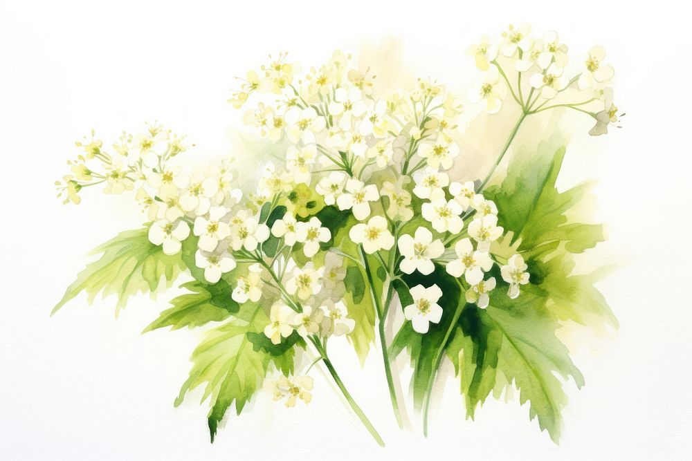 Flower plant white herbs. AI generated Image by rawpixel.