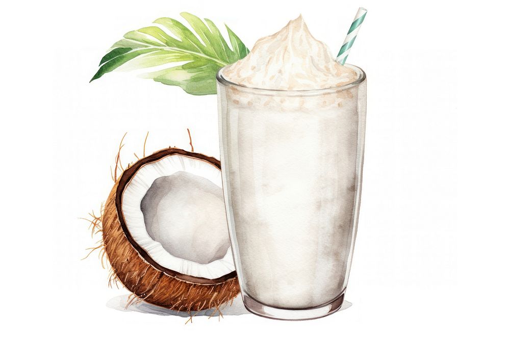 Smoothie coconut fruit drink. AI generated Image by rawpixel.