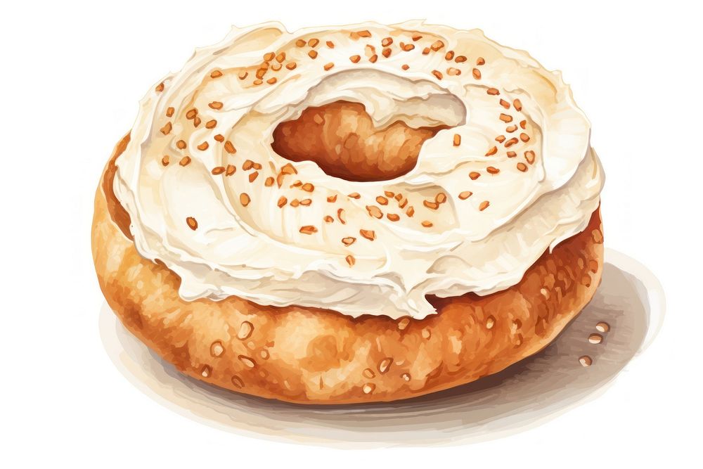 Bagel cream dessert bread. AI generated Image by rawpixel.