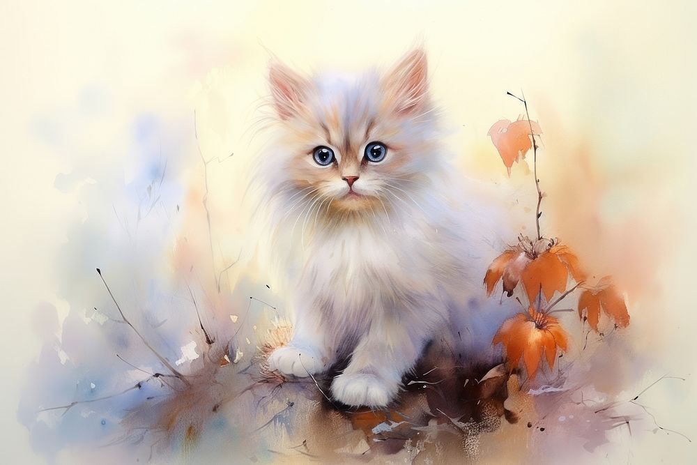 Persian cat animal mammal kitten. AI generated Image by rawpixel.