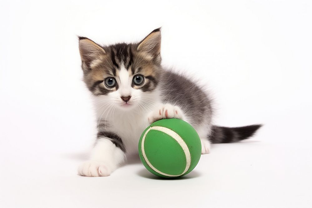 Kitten ball mammal animal. AI generated Image by rawpixel.