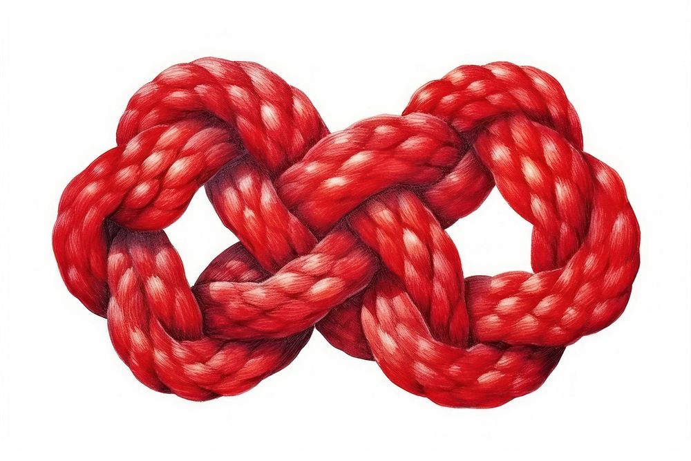 A red Chinese rope knot white background durability creativity. AI generated Image by rawpixel.
