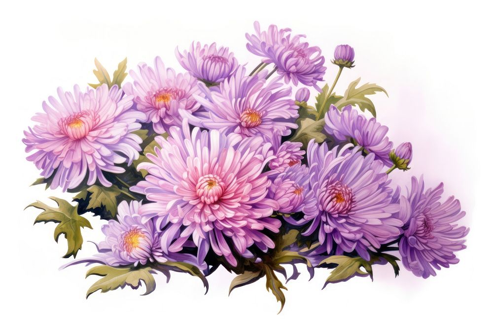 Aster blossom flower dahlia. AI generated Image by rawpixel.