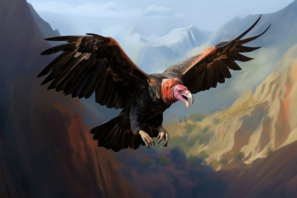 Vulture condor animal flying. 