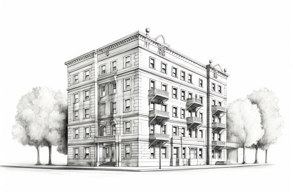 Building drawing architecture sketch.
