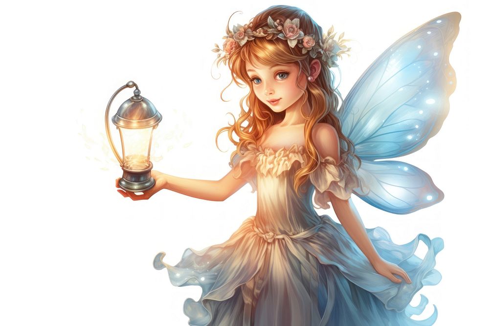 Fairy angel lamp illuminated. AI generated Image by rawpixel.