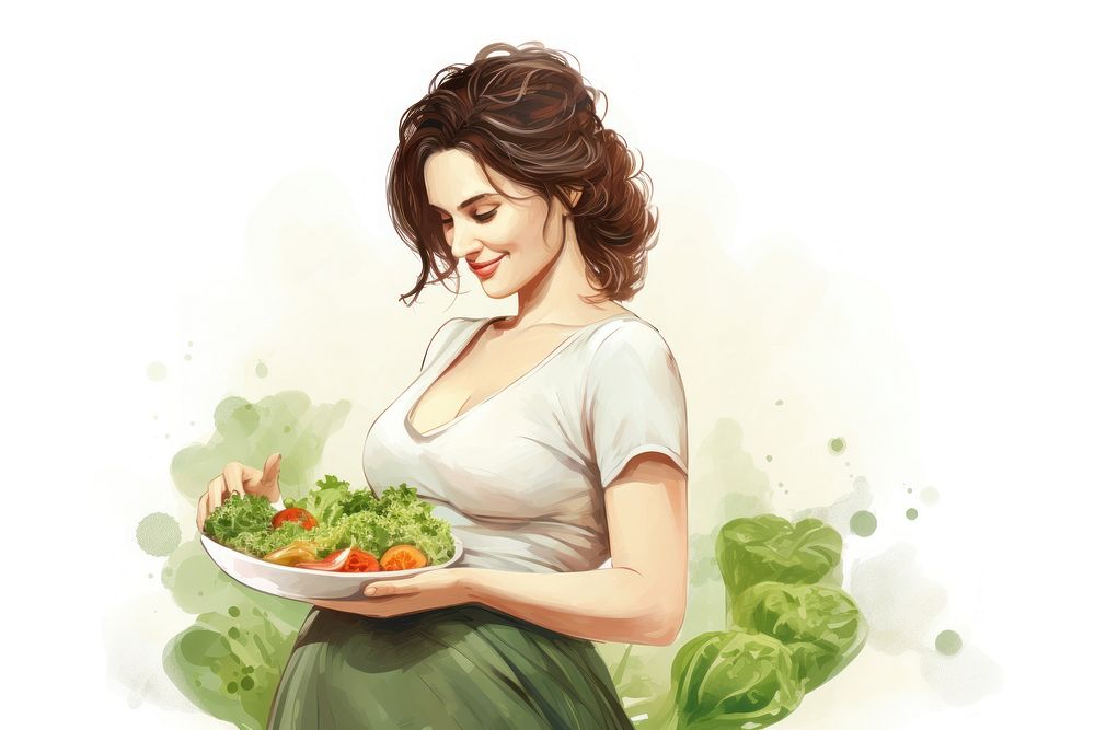 Salad adult woman food. AI generated Image by rawpixel.
