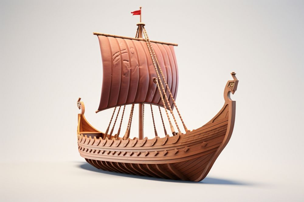 Viking boat watercraft sailboat. AI generated Image by rawpixel.