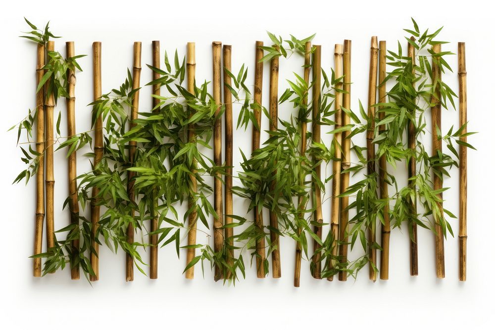 Bamboo plant wall white background. AI generated Image by rawpixel.
