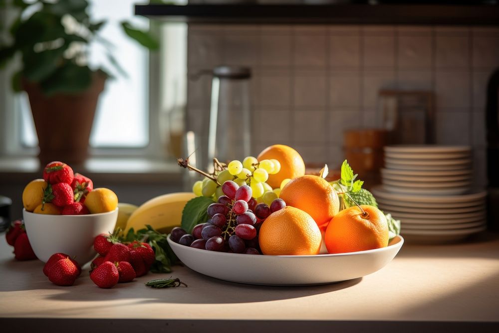 Fruit kitchen berry plate. AI generated Image by rawpixel.