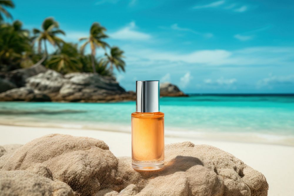 Cosmetics outdoors perfume summer. AI generated Image by rawpixel.