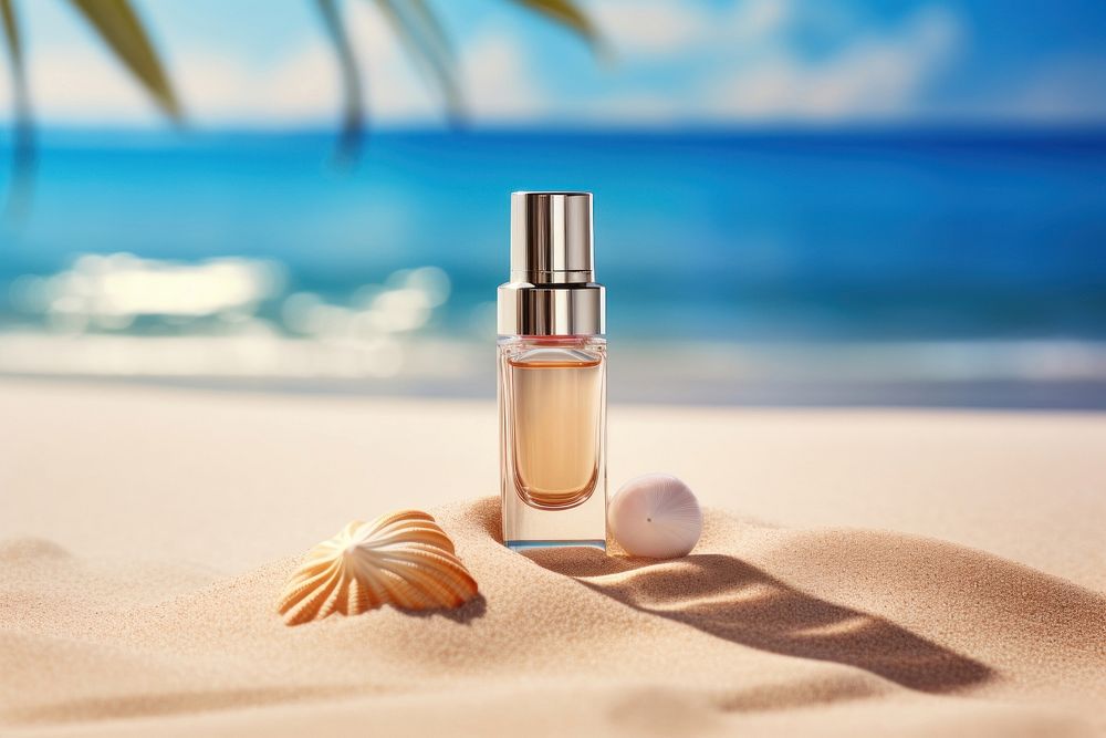 Cosmetics outdoors perfume nature. AI generated Image by rawpixel.