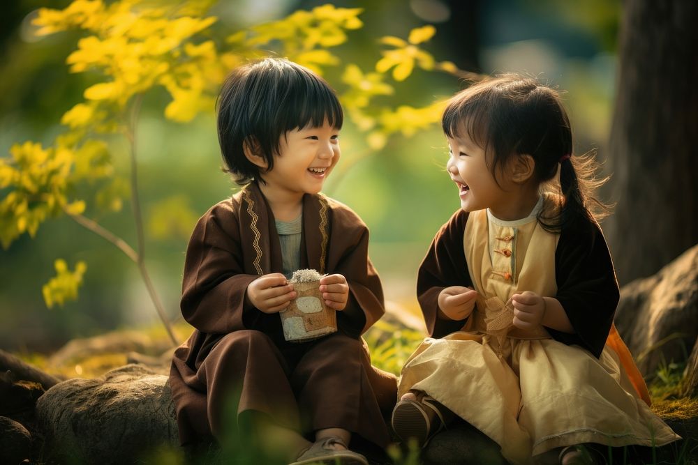 Child cute togetherness friendship. AI generated Image by rawpixel.