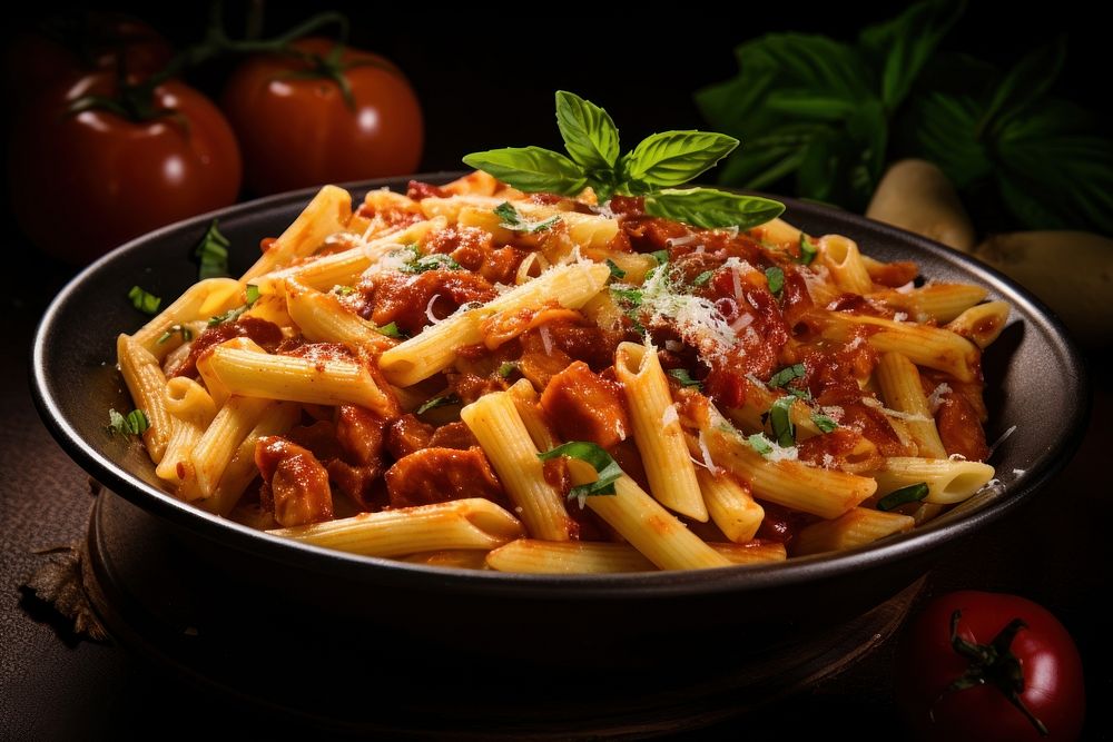 Penne food pasta vegetable. AI generated Image by rawpixel.