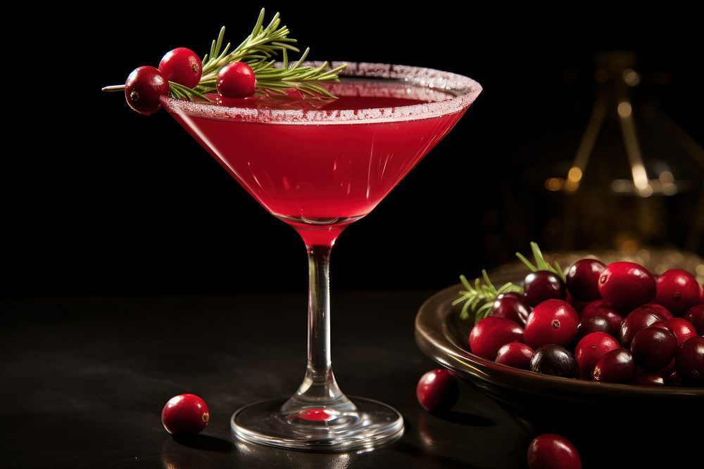 Martini cocktail cherry drink. AI generated Image by rawpixel.