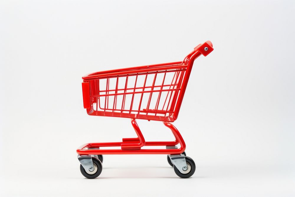 Shopping cart white background transportation. AI generated Image by rawpixel.