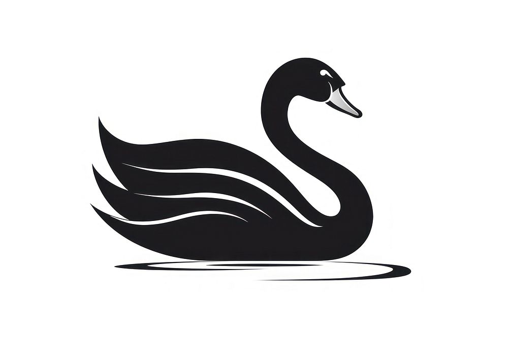 Swan animal bird monochrome. AI generated Image by rawpixel.