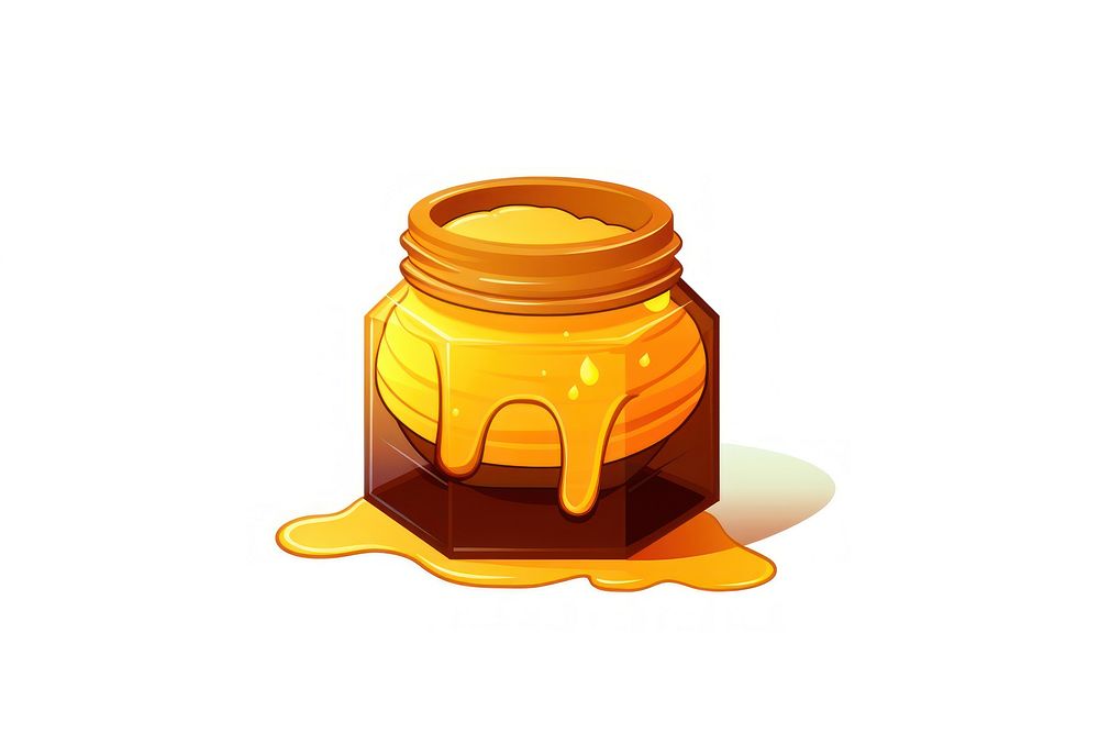 Honey white background container cartoon. AI generated Image by rawpixel.