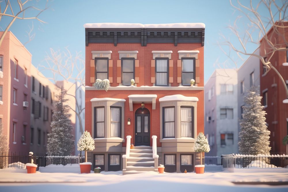 Architecture building winter house. AI generated Image by rawpixel.