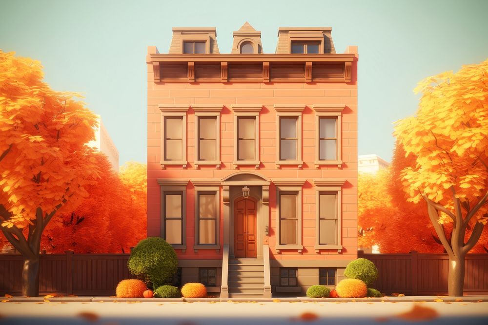 Architecture building autumn house. AI generated Image by rawpixel.