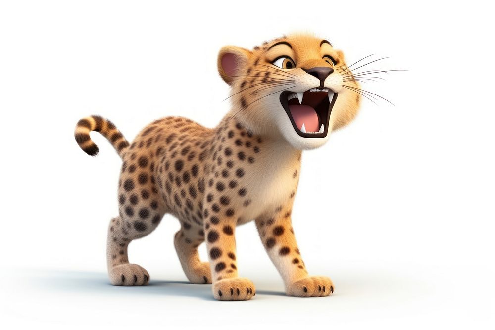 A cute Leopard cheetah leopard roaring. AI generated Image by rawpixel.