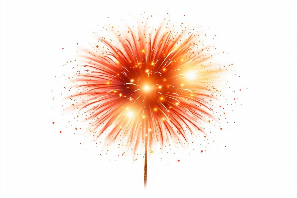 Fireworks sparks white background illuminated. AI generated Image by rawpixel.