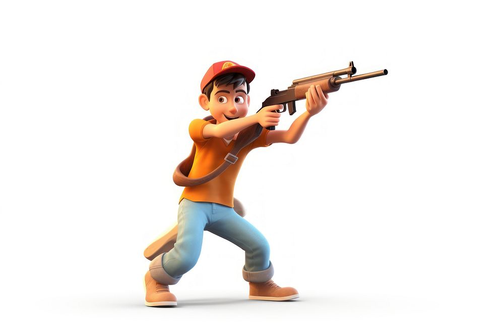 Cartoon weapon rifle white background. AI generated Image by rawpixel.