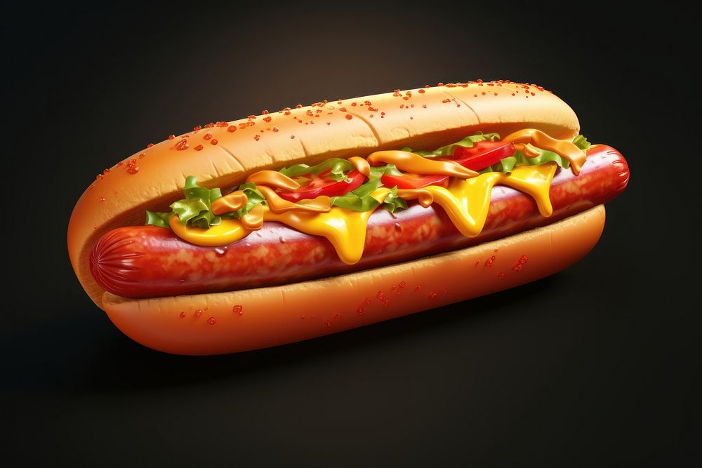 Ketchup food bratwurst condiment. AI generated Image by rawpixel.