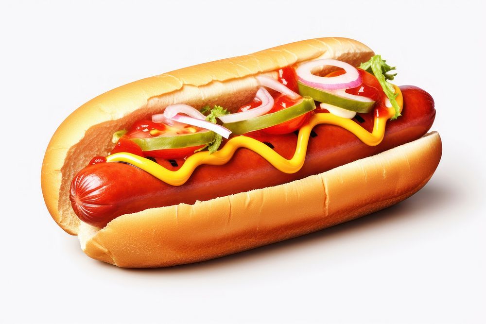 Ketchup food condiment bratwurst. AI generated Image by rawpixel.