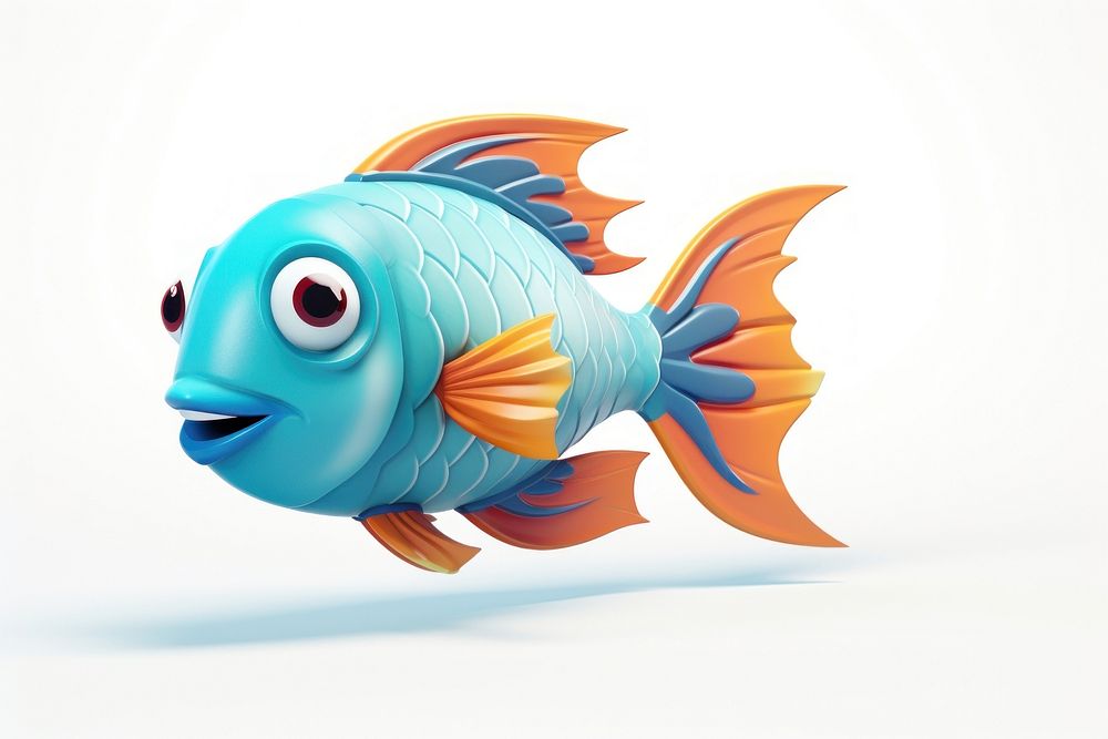 Fish undersea animal white background. AI generated Image by rawpixel.