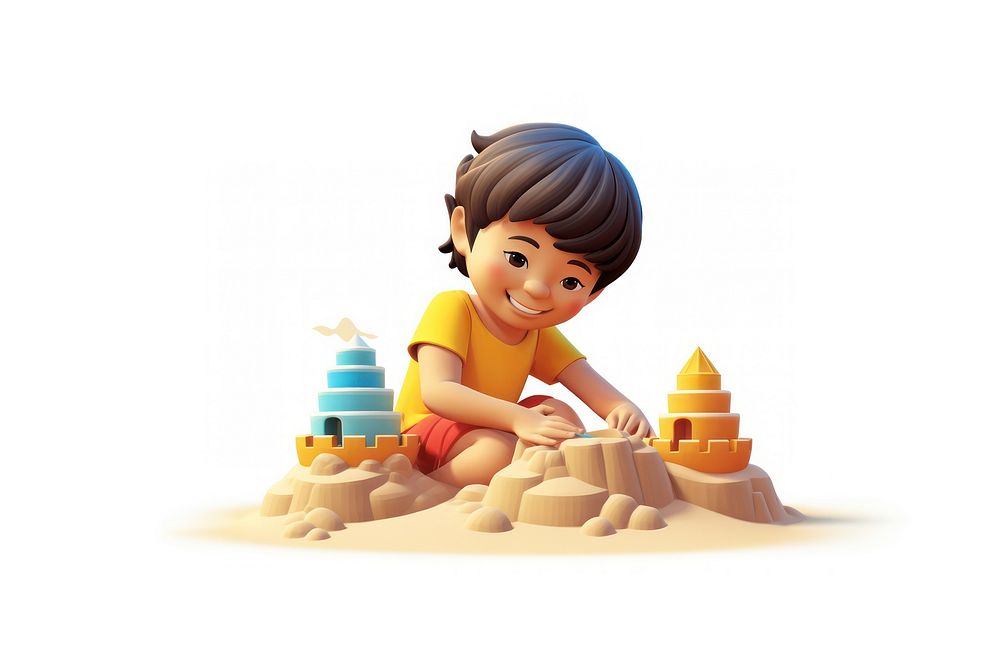Sand child cute creativity. AI generated Image by rawpixel.