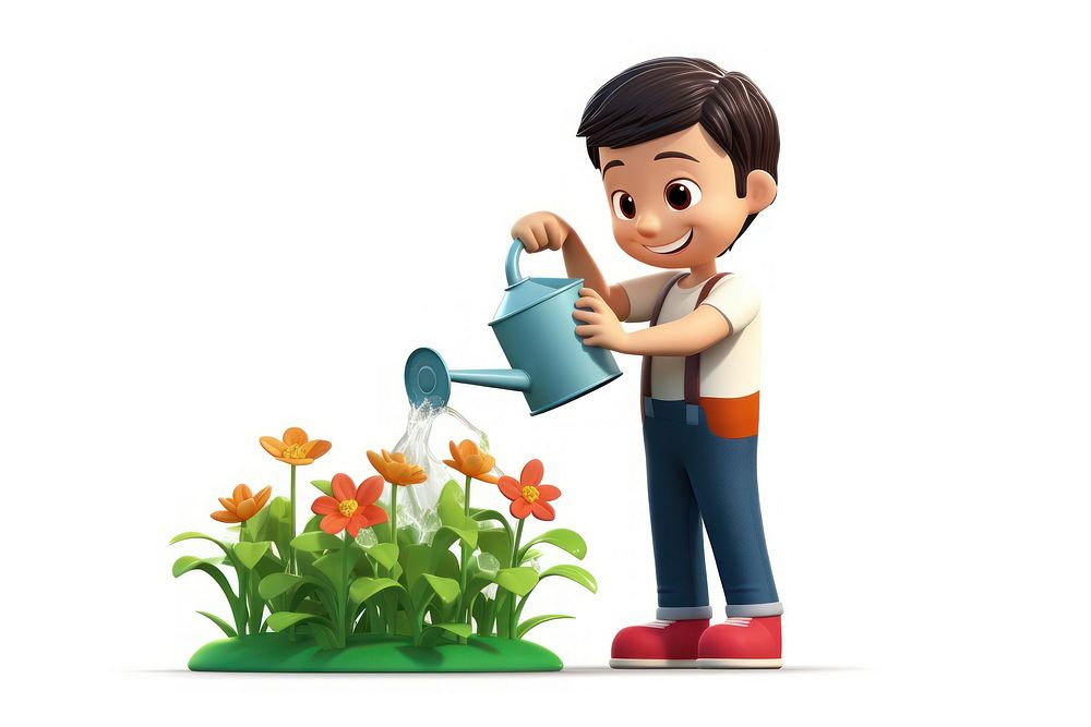 Gardening watering outdoors plant. AI generated Image by rawpixel.