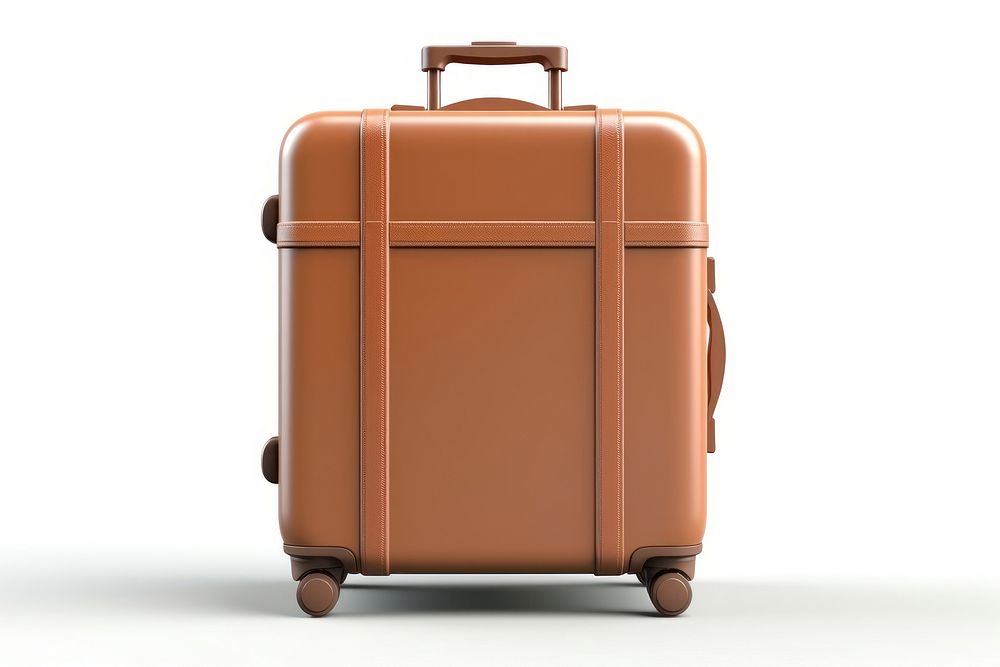 Luggage suitcase brown white background. AI generated Image by rawpixel.
