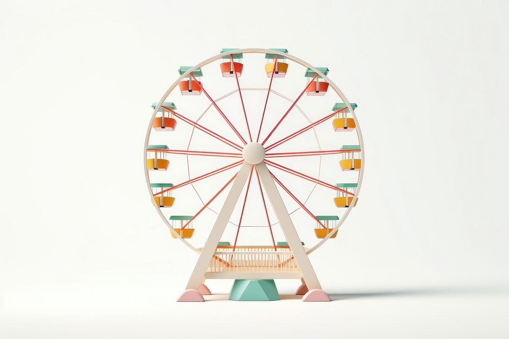 Fun white background merry-go-round ferris wheel. AI generated Image by rawpixel.