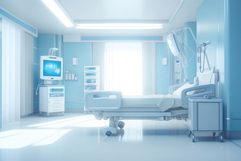 Hospital architecture furniture building. AI generated Image by rawpixel.