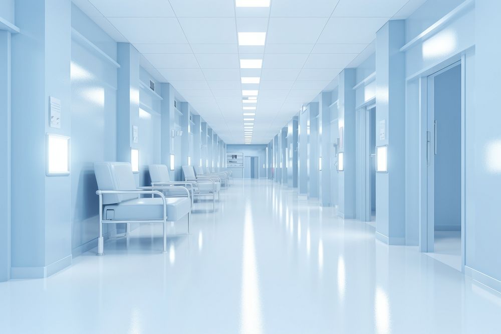 Corridor hospital architecture building. AI generated Image by rawpixel.
