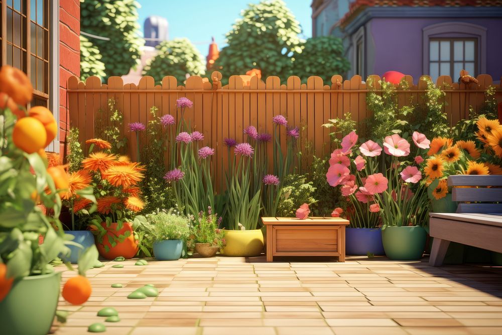 Backyard garden outdoors flower. AI generated Image by rawpixel.