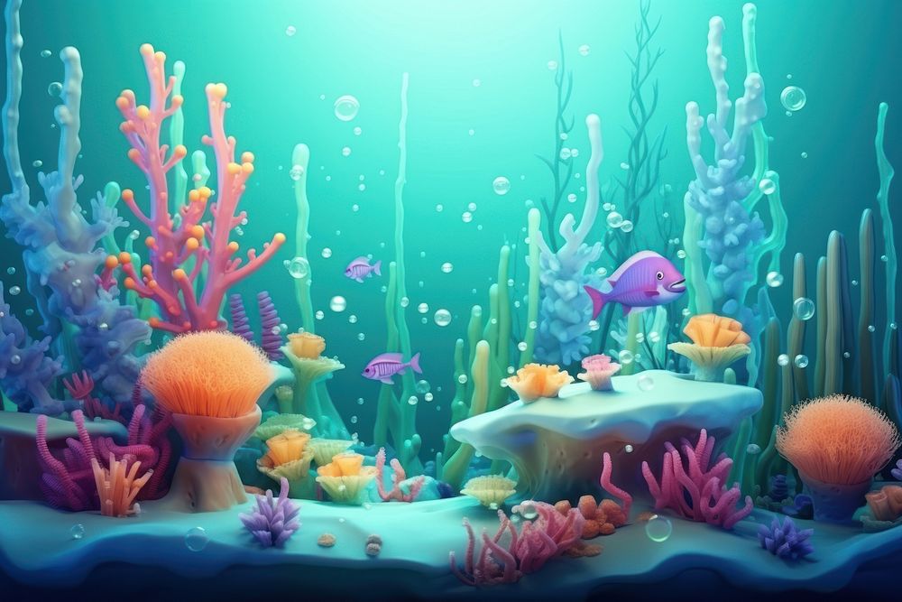 Sea undersea aquarium outdoors. AI generated Image by rawpixel.